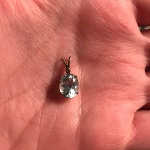 Light Blue Clear Like Gem with Rust Looking Holder